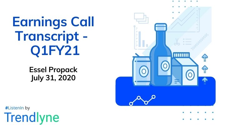 Earnings Call Transcript - Q1FY21 for Essel Propack
