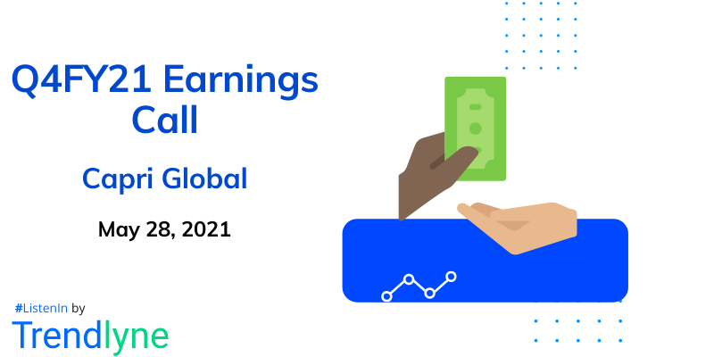 Earnings Call for Q4FY21 of Capri Global Capital