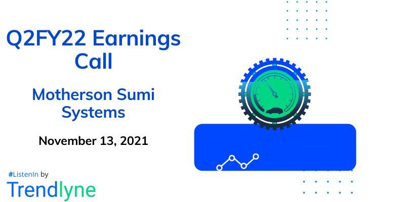 Earnings Call for Q2FY22 of Motherson Sumi Systems
