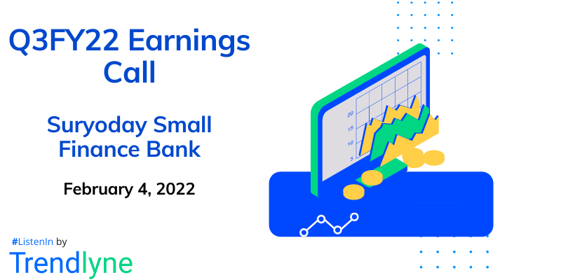 Earnings Call for Q3FY22 of Suryoday Small Finance Bank