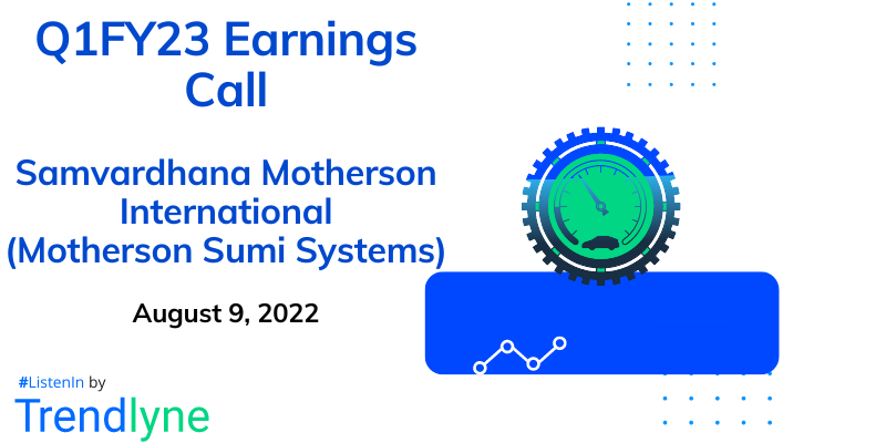 Results Earnings Call for Q1FY23 of Samvardhana Motherson International