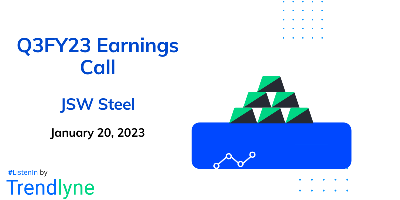 Results Earnings Call for Q3FY23 of JSW Steel