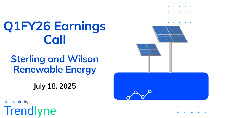 Sterling and Wilson Renewable Energy Results Earnings Call for Q1FY26