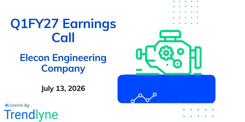 Elecon Engineering Company Results Earnings Call for Q1FY27