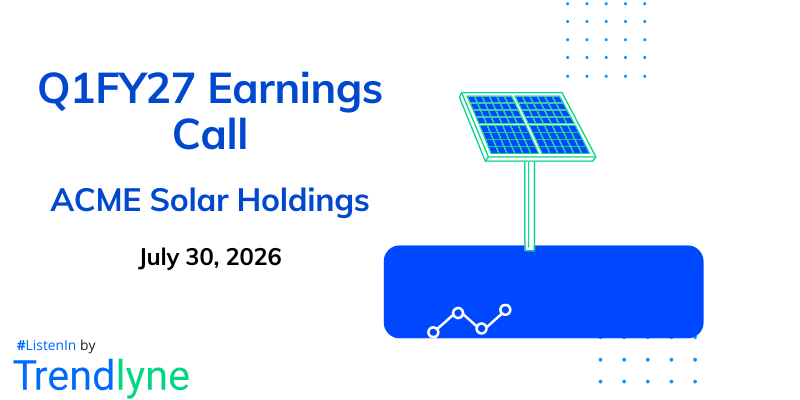 ACME Solar Holdings Results Earnings Call for Q1FY27